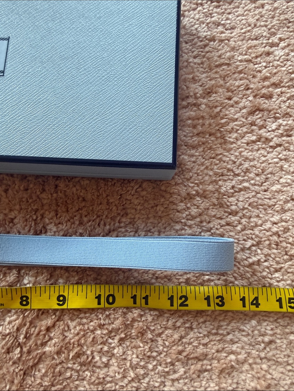 Prada Pale Blue Elastic Slim Belt with Silver  Plaque - Picture 4 of 6